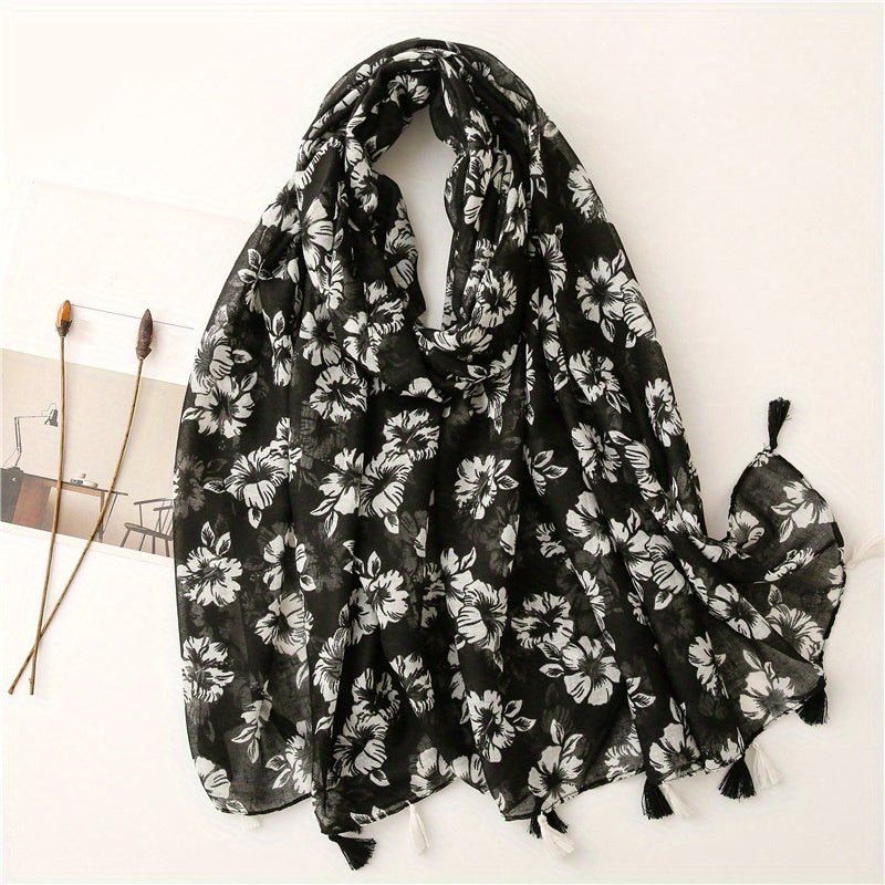 Fringed Scarf Thin Breathable Sunscreen Shawl Soft Long Wrap