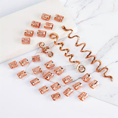 28pcs Vintage Spiral Snake Knot Braid Hairpin Hair Accessories