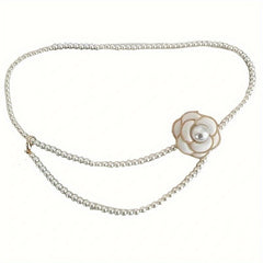 Camellia Faux Pearl Waist Chain for Women