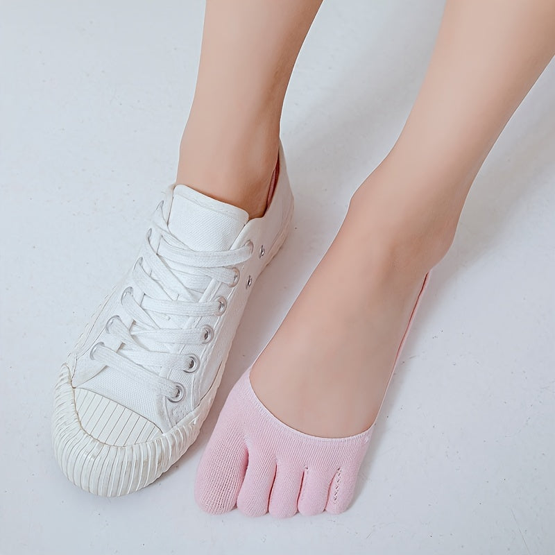 Women's 5-Toe Low Cut Invisible Socks