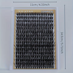 320Pcs Cluster Lashes 40D D Curl Mix 9-16mm Individual Eyelashes Clusters