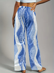 Boho Pants Women's Plus Allover Print High Rise Wide Leg Trousers