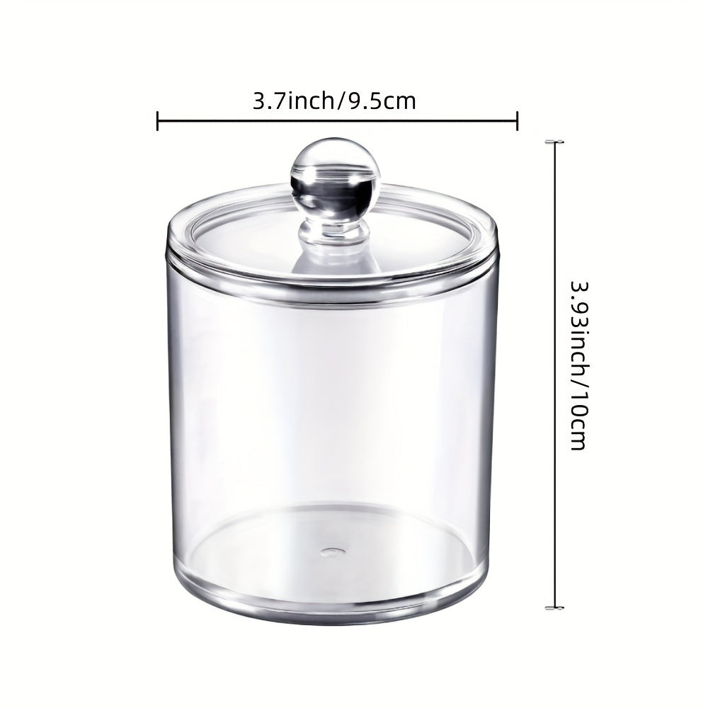 Clear Acrylic Storage Box for Bathroom Vanity, Cotton Swab Dispenser