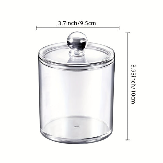 Clear Acrylic Storage Box for Bathroom Vanity, Cotton Swab Dispenser