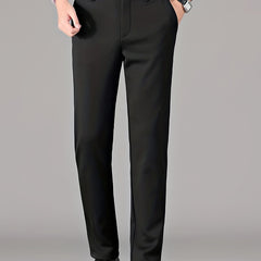 Men's Warm Fleece Dress Pants - Fall/Winter Business Formal Stretch Pant