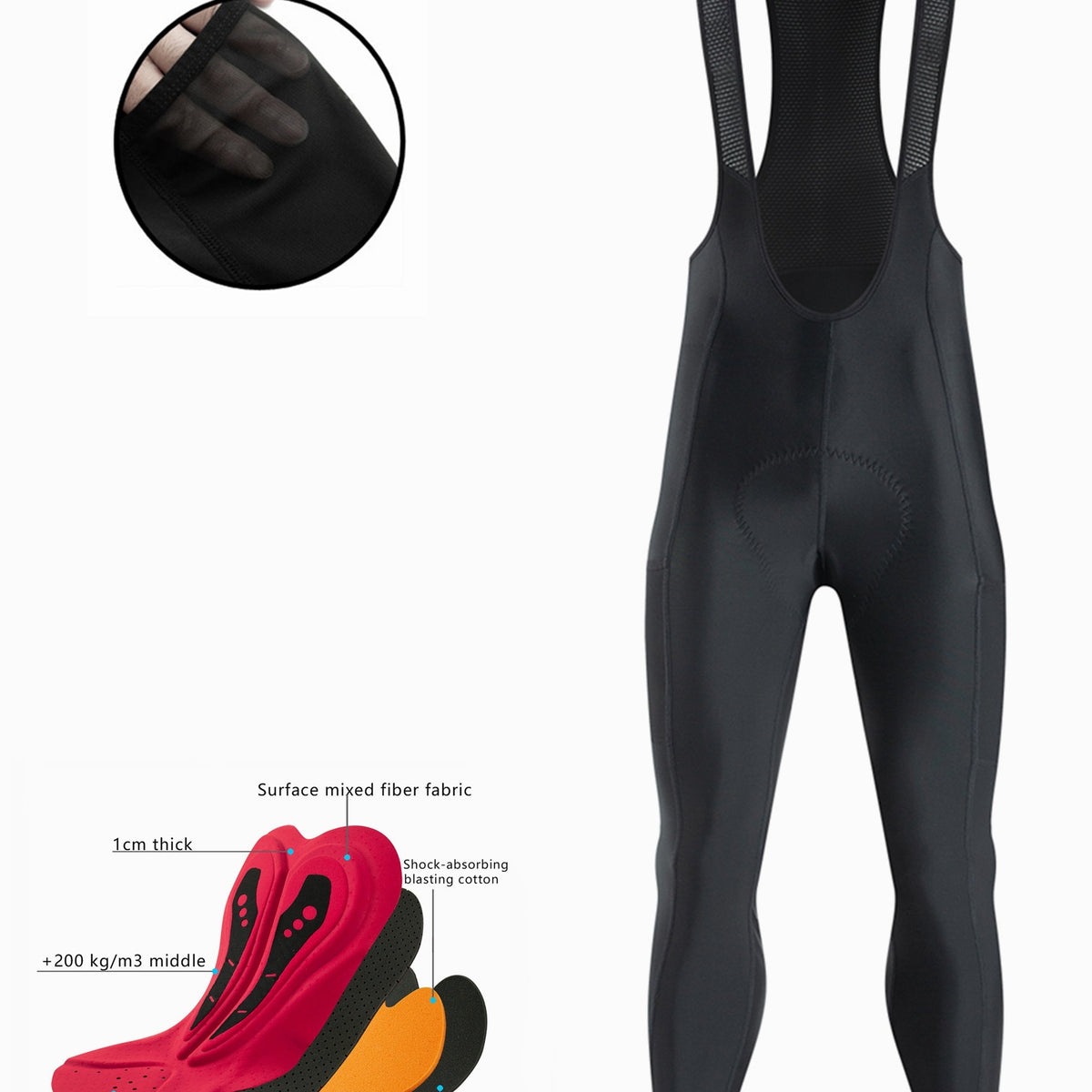 Men's Cycling Bib Shorts with Padding, Moisture Wicking for Comfort on Bike