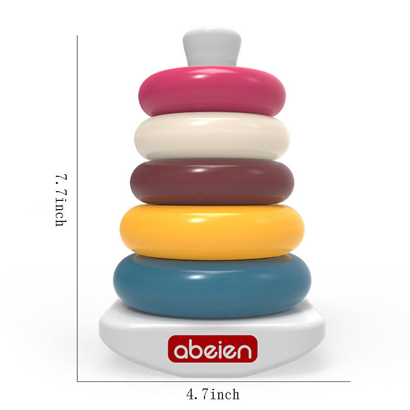 5Pcs Colourful Rings Baby Stacking Circle Stacking Toys