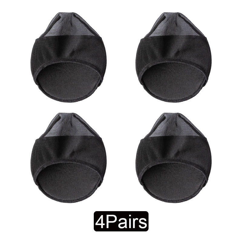 4 Pairs Lace Half Palm Socks Solid Invisible High Heels Socks Women's Stockings