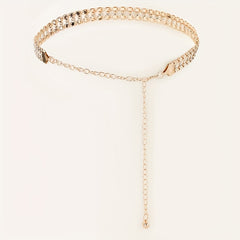 Crystal Decor Double Layer Chain Belt Dress Girdle Women Accessories