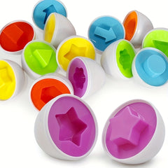 6-in-1 Colorful Sensory Learning Eggs Toy for Kids 10M+