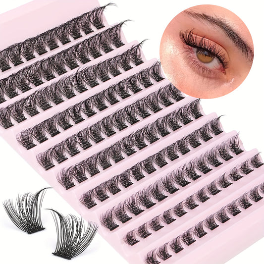 120Pcs Wispy Lash Clusters DIY Eyelash Extensions 8-16mm D Curling False Lashes