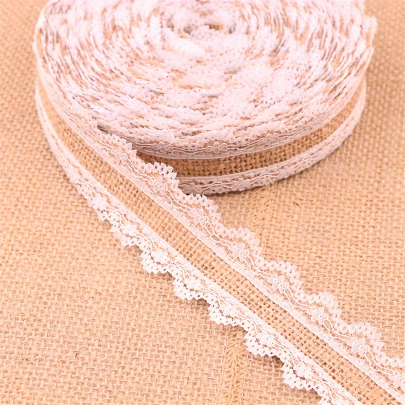 2m Lace Linen Roll with Lace Linen Rope on Both Sides DIY Craft