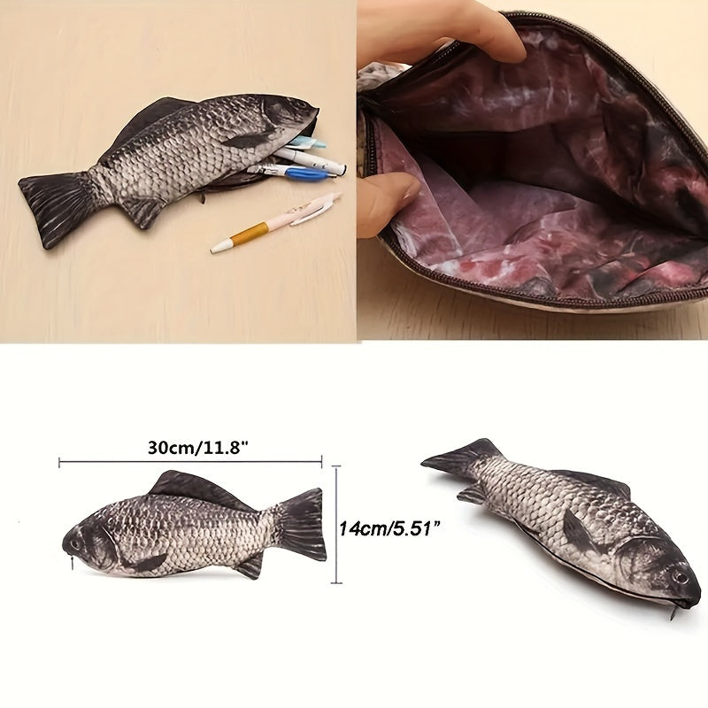 Creative Fish Shape Pencil Bag Makeup Bag Cosmetic Bag with Zipper