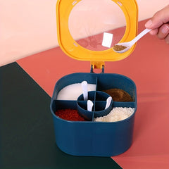 4-Grid Seasoning Box Storage for Kitchen Condiments, Monosodium Glutamate