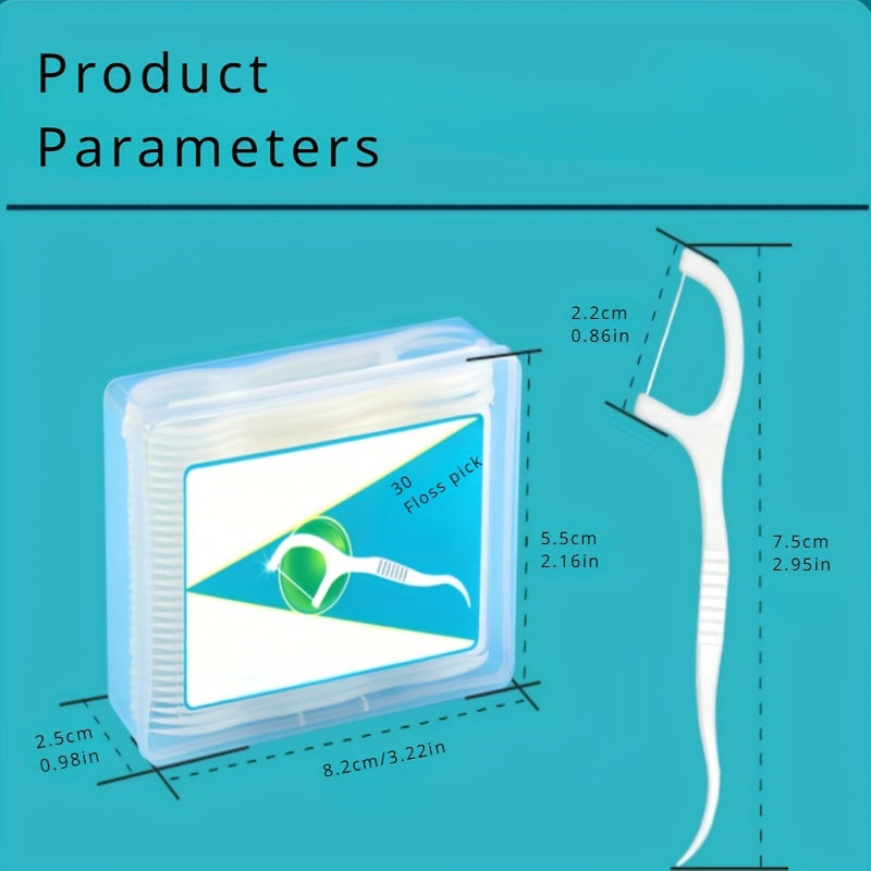 30pcs Floss Picks Set Dental Floss Portable Dispenser Holder Travel Toothpicks