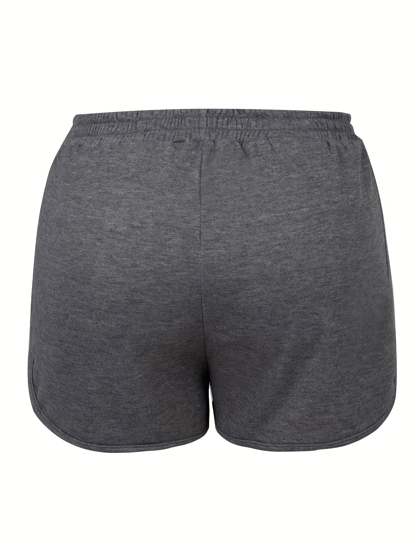  Solid Drawstring Elastic Shorts - Women's Plus