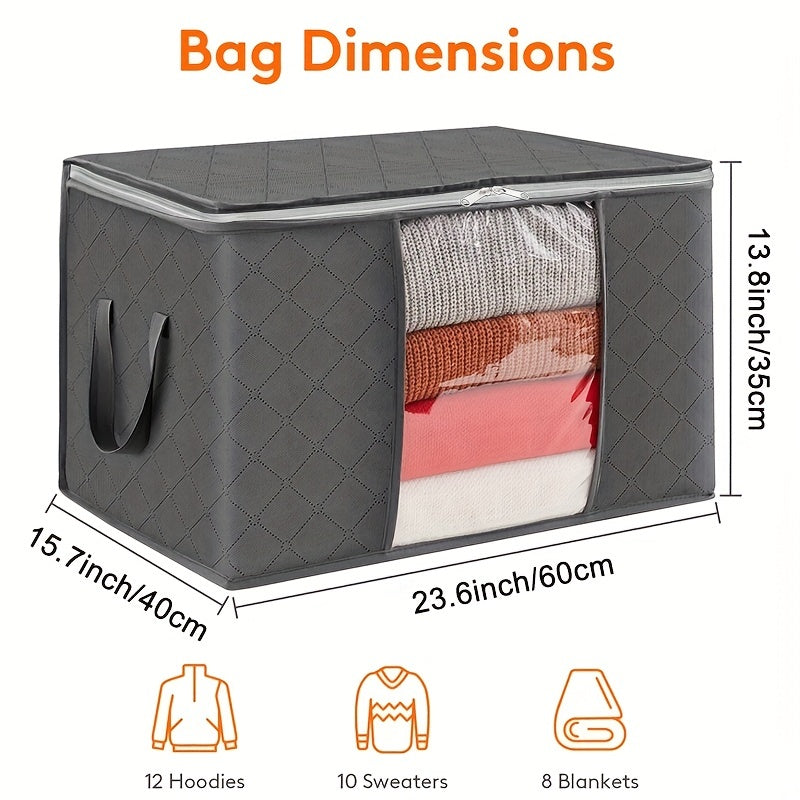 CCidea 60L Clothing Storage Bag Transparent Windows Strong Zippers