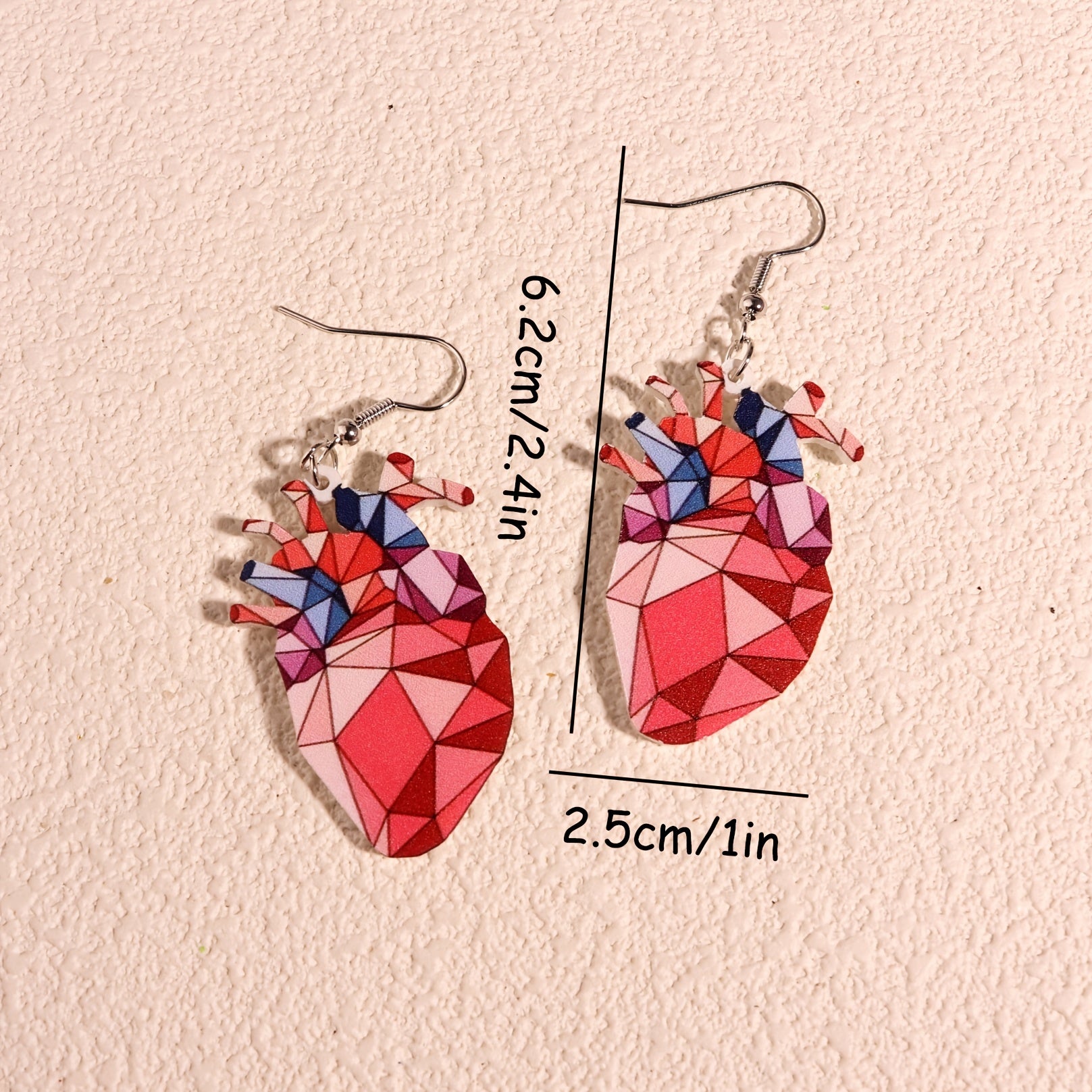 Rainbow Heart Hip Hop Style Earrings