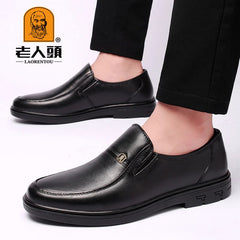 LAORENTOU Men's Leather Round Toe Dress Shoes