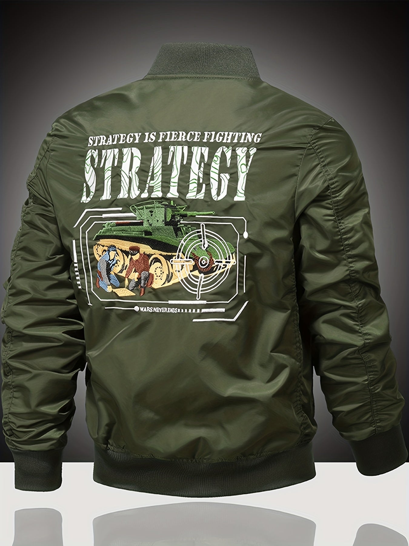 Embroidered Patch Men's Slim Fit Sports Jacket