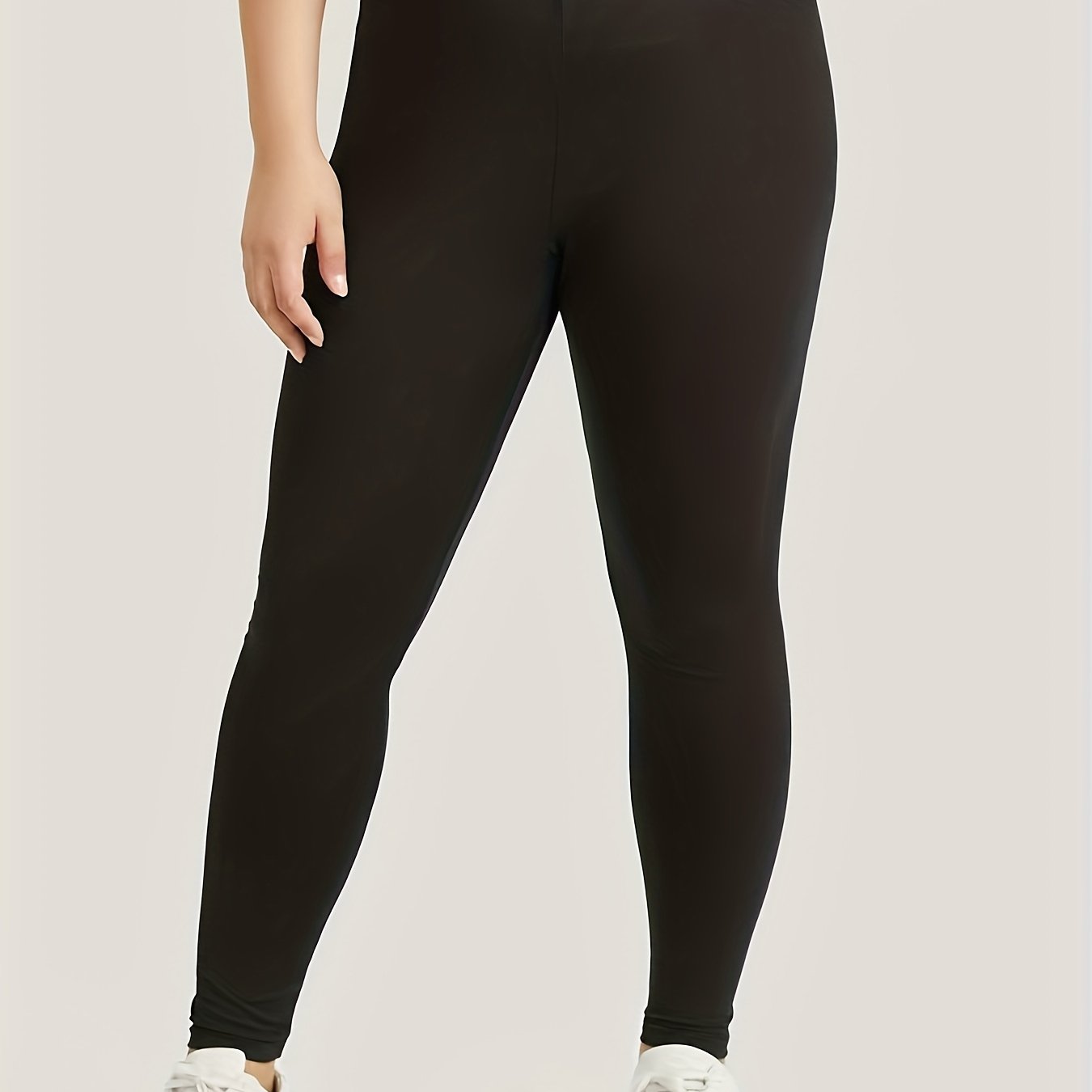  Solid High Rise Skinny Trousers