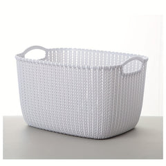 1pc Rattan Woven Basket Desktop Storage Basket Household Organizer