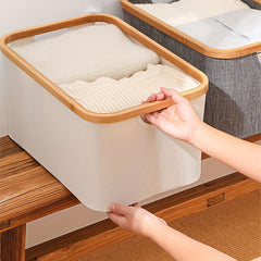 Bamboo Fabric Laundry Basket Toy Storage Box