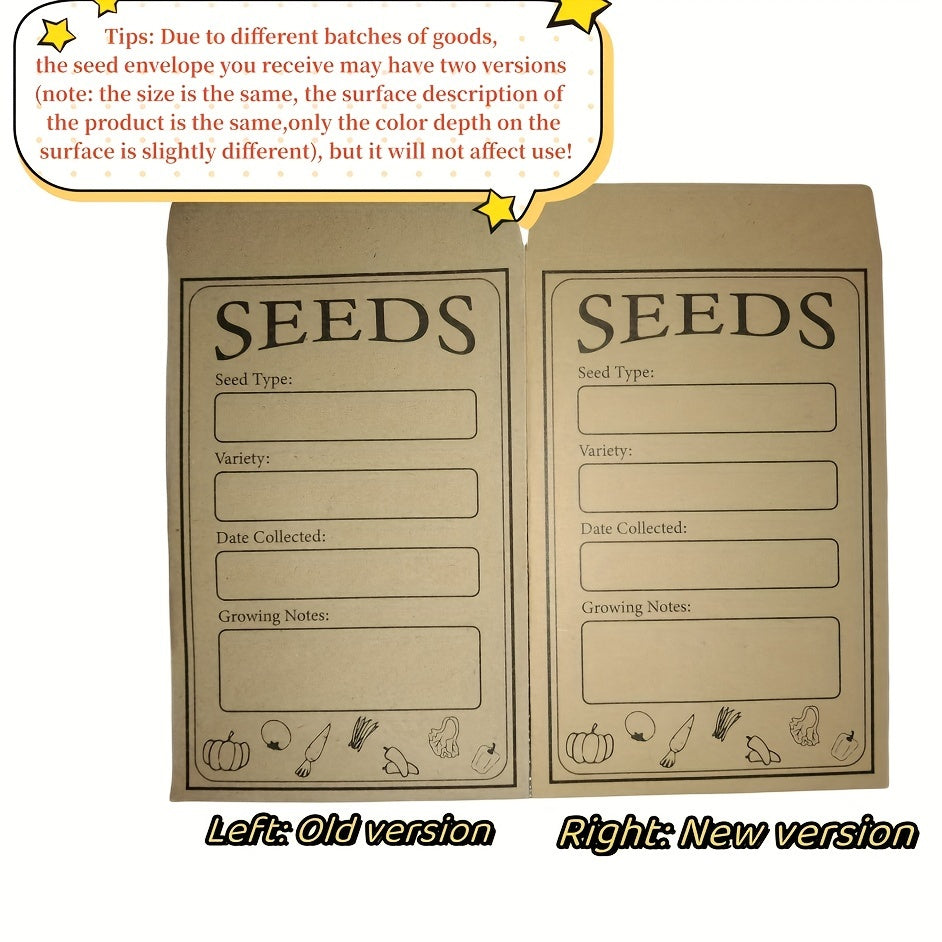 20pcs Self Sealing Seed Packet Envelopes Kraft Seed Saving Envelopes Organizer