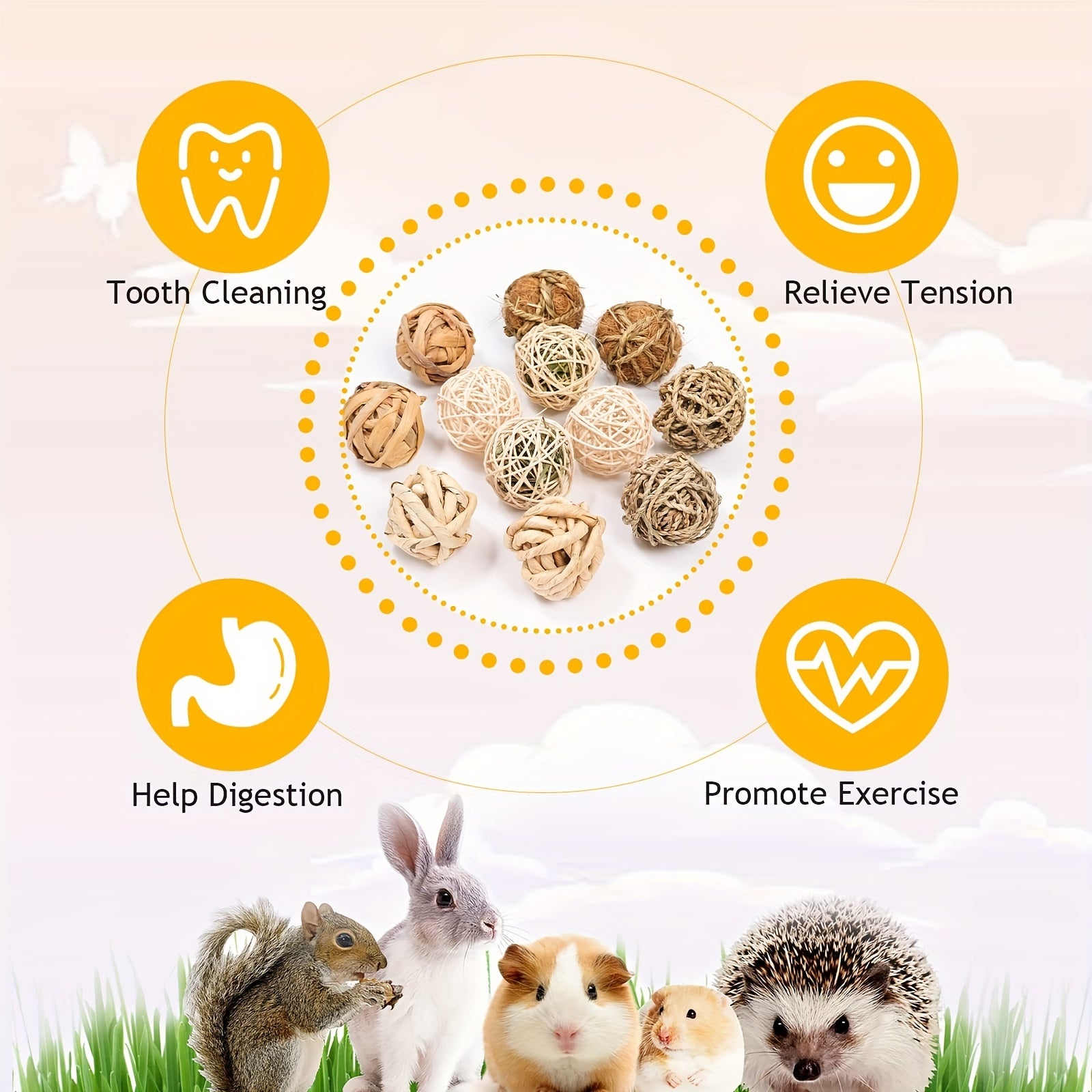 Interactive Rolling Chew Toys for Small Animals