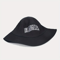 Retro Letter Embroidery Fisherman Hat Outdoor Sun Protection