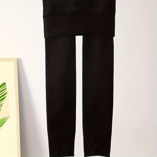 Plush Lined Tights Opaque High Waist Thermal Leggings Women's Stockings