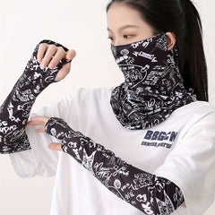 Hip Hop Graffiti Sunproof Mask and Ice Sleeves Set