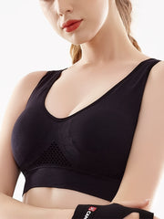 3 Pcs Solid Hollow Tank Top Sports Bras Breathable Yoga Lingerie M