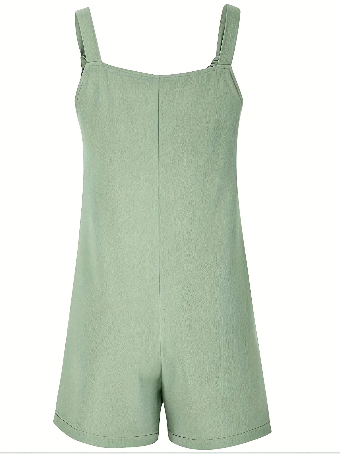 Sleeveless Wide Leg Pocket Front Romper Women's Clothing