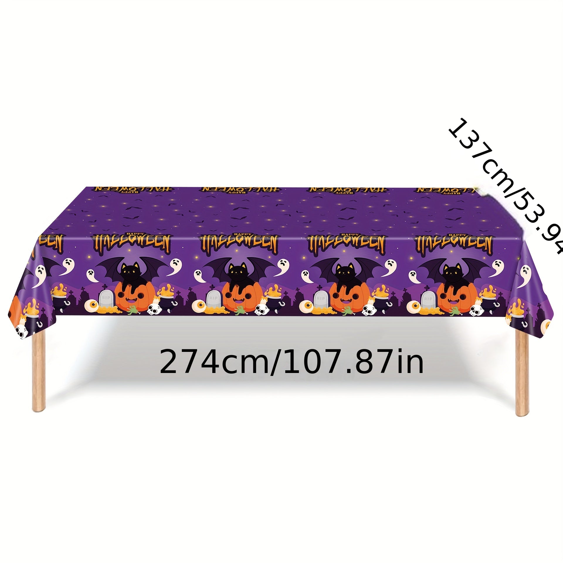 Waterproof Halloween Party Tablecloth 108in 54in