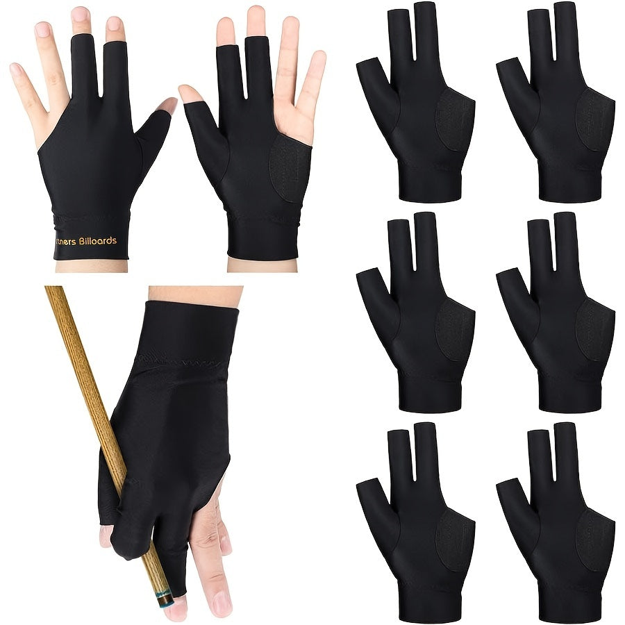 8pcs 3 Fingers Pool Gloves Left Hand Billiard Accessories