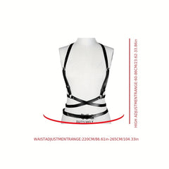Cross Hollow Chest Harness Belt for Women PU Leather Gothic Corset