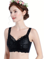 Floral Lace Full Coverage Bras Comfy & Breathable Intimates Bra
