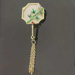 Vintage Men's Retro Brooch with Tassel Palace Antique Pin
