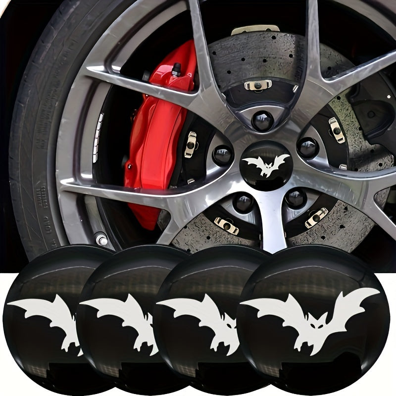 4pcs Bat Car Wheel Center Hub Cap Emblem Stickers Cover 56mm Car Accessories