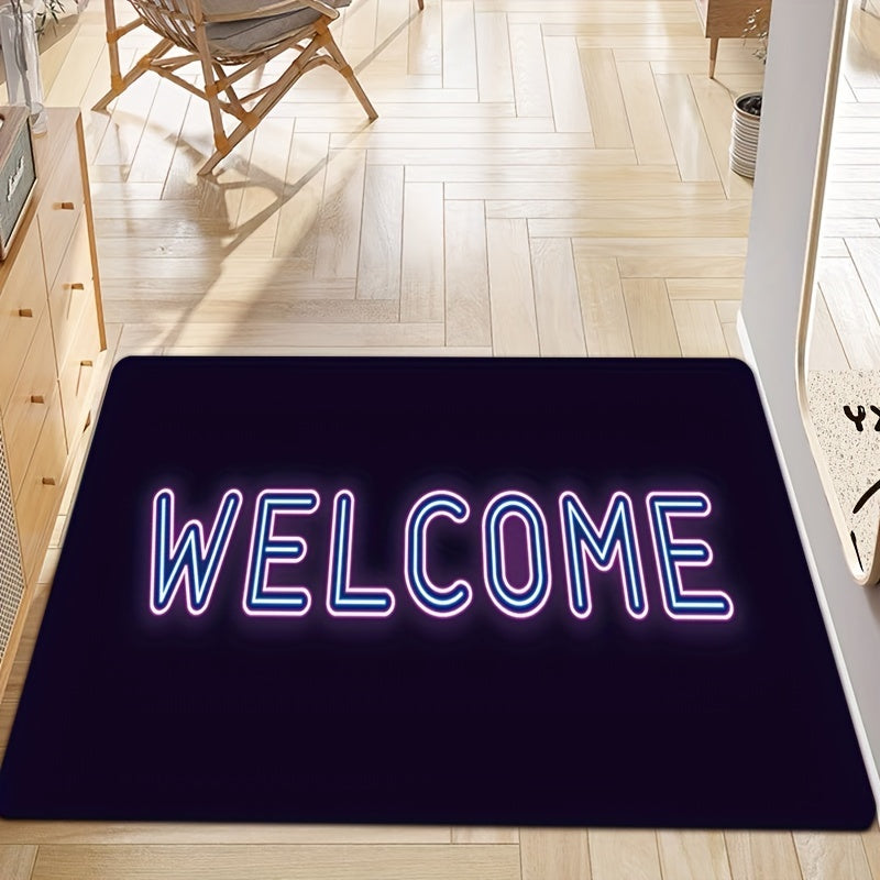 Minimalist English Letter Print Rug Luminous Welcome Front Door Mat