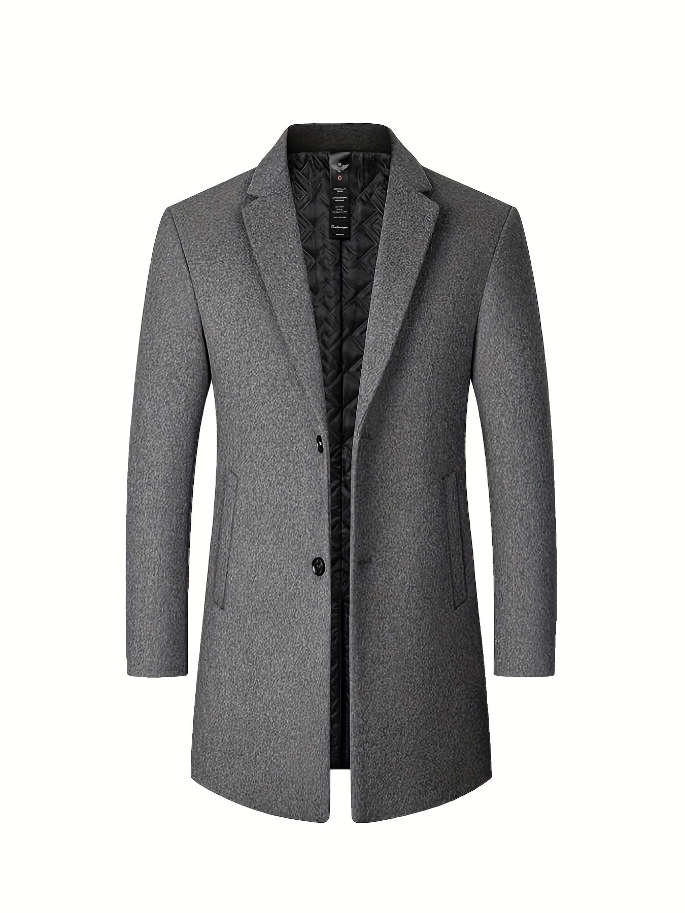 Men's Woolen Coat Single Breasted Casual Windbreaker Jacket