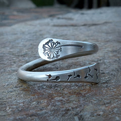 Boho Vintage Open Ring Flower Pattern Adjustable Women Jewelry