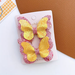 2pcs Butterfly Hairpin Glitter Hair Clips for Girls