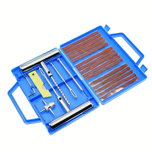 23pcs Tire Plug Kit Heavy Duty Repair Tools Emergency Fix Punctures Flats Patch