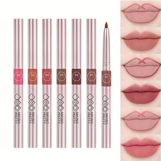 6 Colors Waterproof Lip Liner Pen Long Lasting
