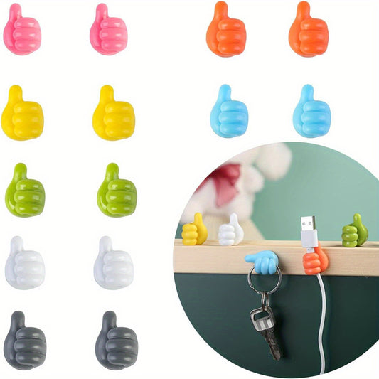 14pcs Self Adhesive Cable Organizer Clips Key Hook Holder