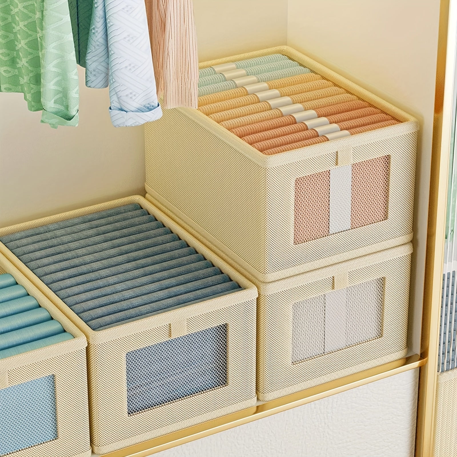Foldable Transparent Mesh Storage Bag Large Capacity Drawer Organizer