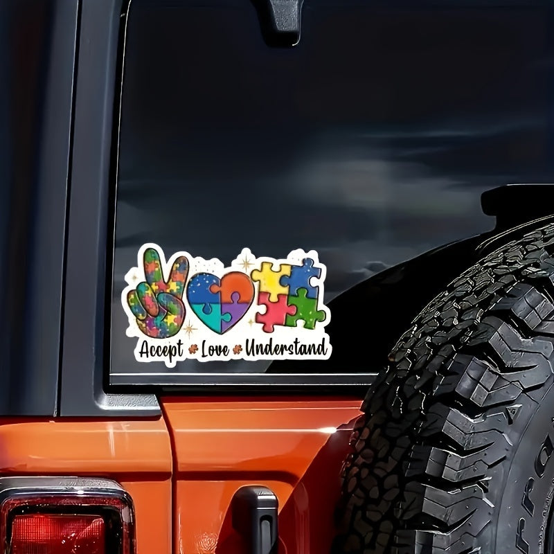 2pcs Autistic Acceptance Love Understanding Vinyl Stickers