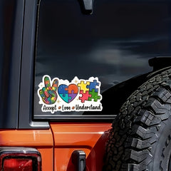 2pcs Autistic Acceptance Love Understanding Vinyl Stickers